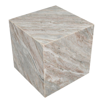 Felix 15" Contemporary Natural Marble Handmade Cube End Table - JONATHAN Y